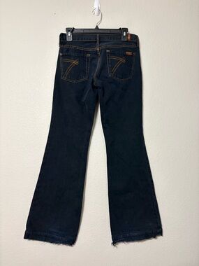 7 For All Mankind Dojo Jeans Low Rise Flare Leg Dark Wash 28 Made in USA‎